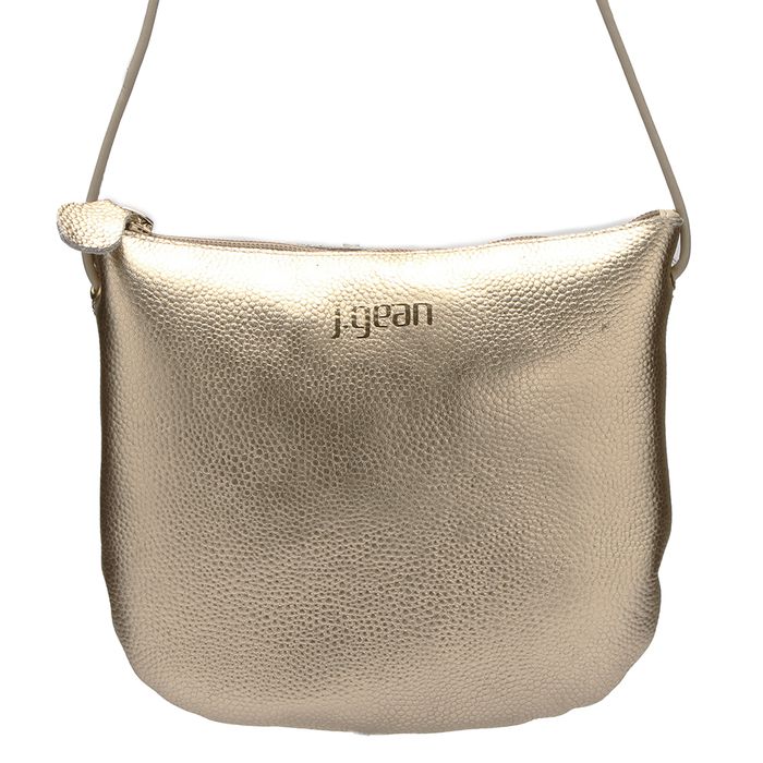 Bolsa Tiracolo em Couro Ouro J.Gean 
