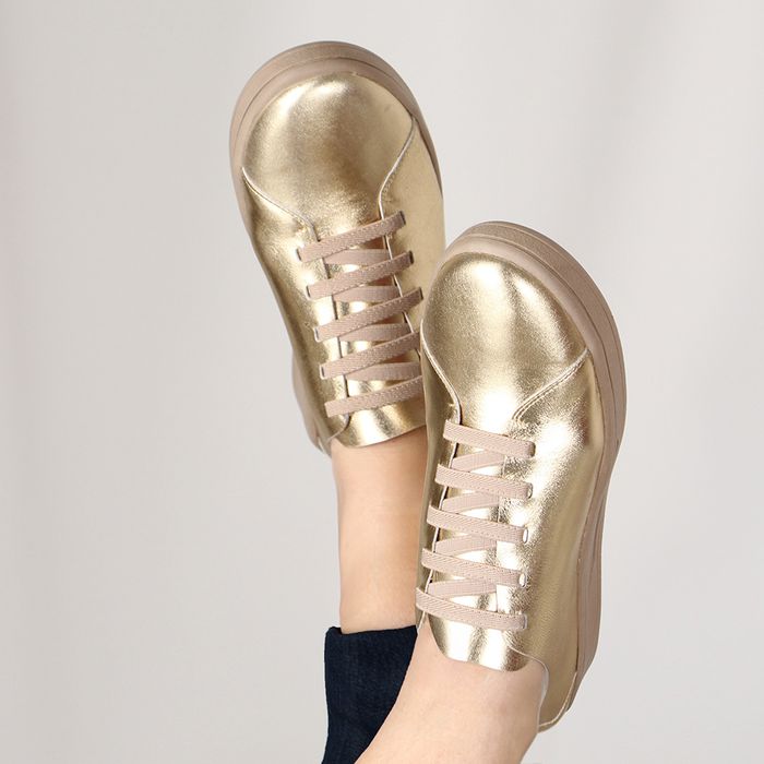 Tênis Feminino Madrid em Couro cor Ouro J.Gean