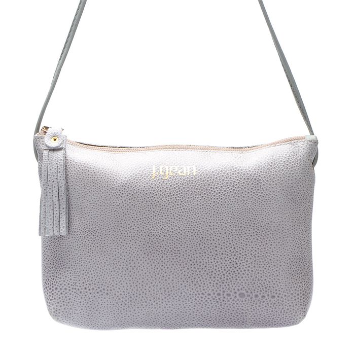 Bolsa artesanal feminina Em Couro cor Gelo