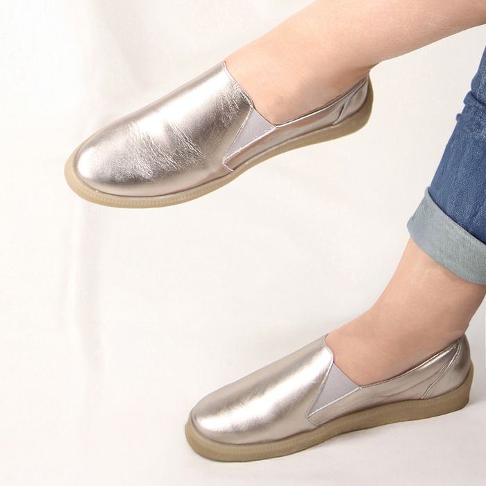 Tênis Barcelona em Couro cor Prata J.Gean