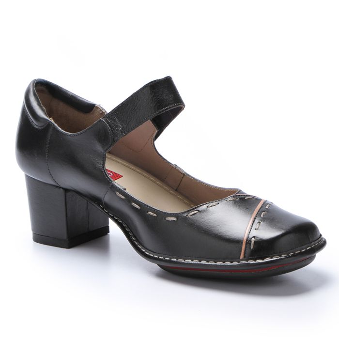Sapato Galeany Alto Em Couro Preto J.gean 