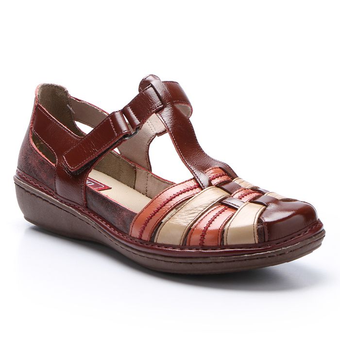 Sapatilha Nina em Couro cor Bordo J.Gean 