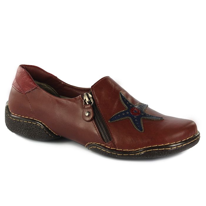 Sapatilha feminina J.Gean Vitore em couro cor Vermelho cod. CL0051