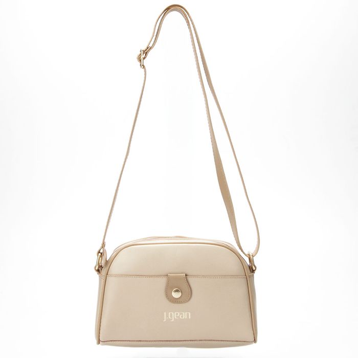 Bolsa Feminina Em Couro Bege J.Gean