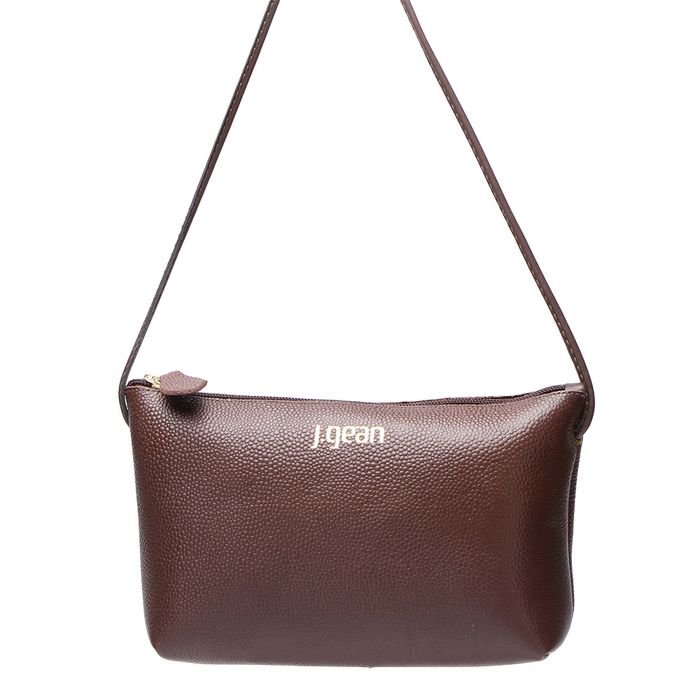Bolsa transversal ou Tiracolo Feminina de Couro Cor Café J.Gean .