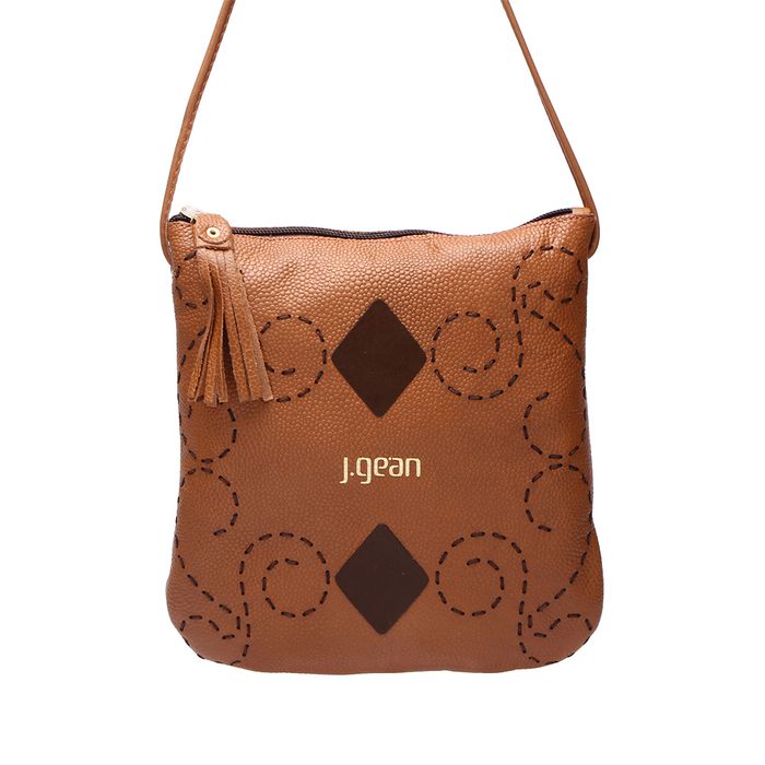 Bolsa artesanal feminina Em Couro Cor Mel .Gean .