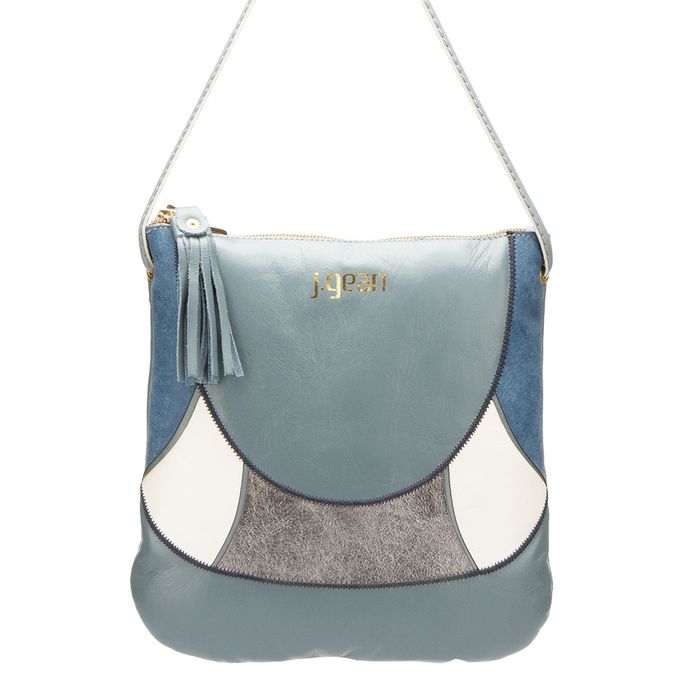 Bolsa transversal ou Tiracolo Feminina de Couro Cor Jeans J.gean 