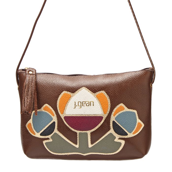Bolsa Artesanal Em Couro Cor Chocolate J.Gean 