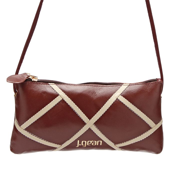 Bolsa de Mão Em Couro cor Vinho J.Gean 