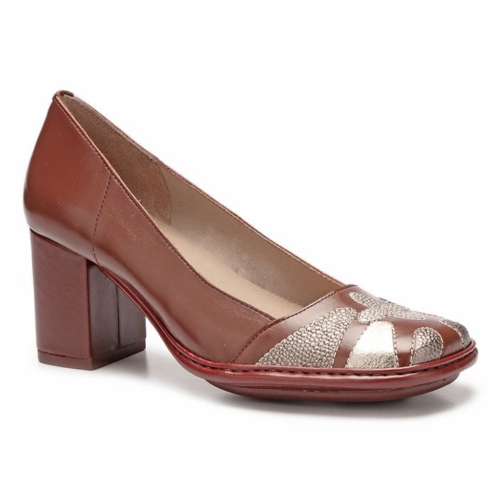 Sapato Feminino Em Couro Salto Alto Vinho J.gean 