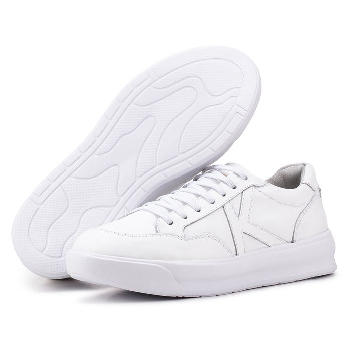 Tênis Feminino Flora Kéffor em Couro Branco - 900... - KÉFFOR Calçados