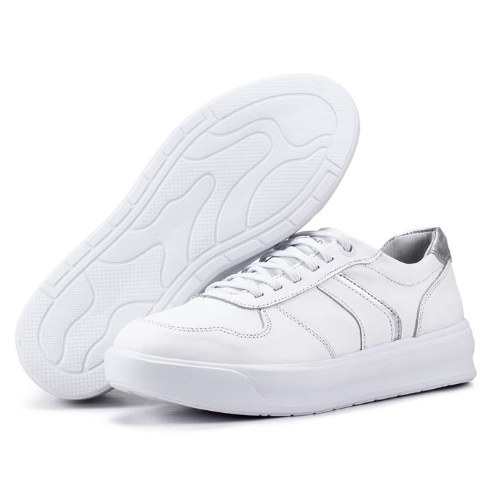 Tênis Feminino Flora Kéffor em Couro Branco - 900... - KÉFFOR Calçados