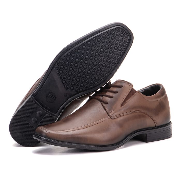 Sapato Social De Couro Masculino Bino Fino Castanh... - KÉFFOR Calçados