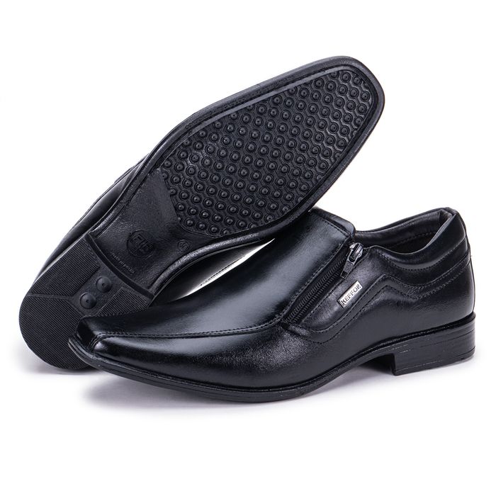 Sapato Social Masculino Couro Legítimo Zíper Preto... - KÉFFOR Calçados