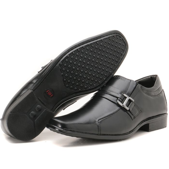 Sapato Social Masculino Em Couro Cor Preto Linha B... - KÉFFOR Calçados