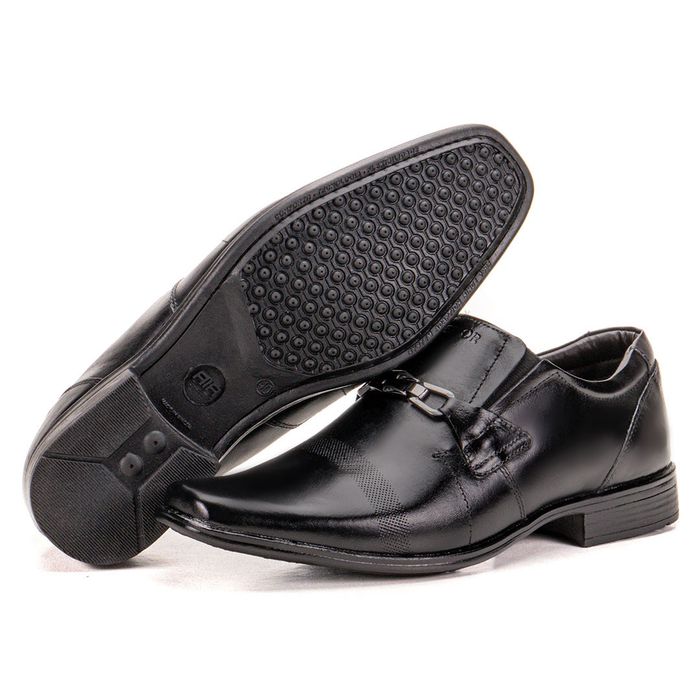 Sapato Social De Couro Legítimo Confortável Preto ... - KÉFFOR Calçados