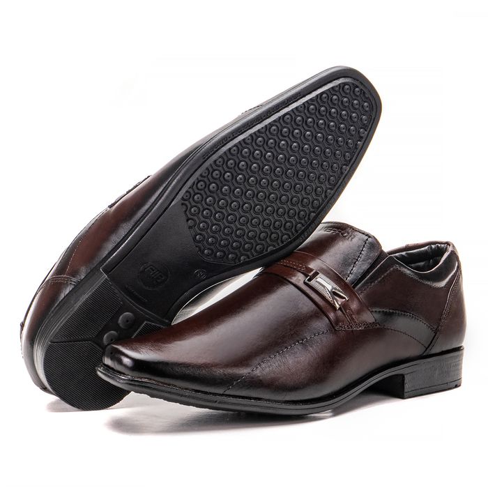 Sapato De Couro Masculino Marrom Confortável Espum... - KÉFFOR Calçados