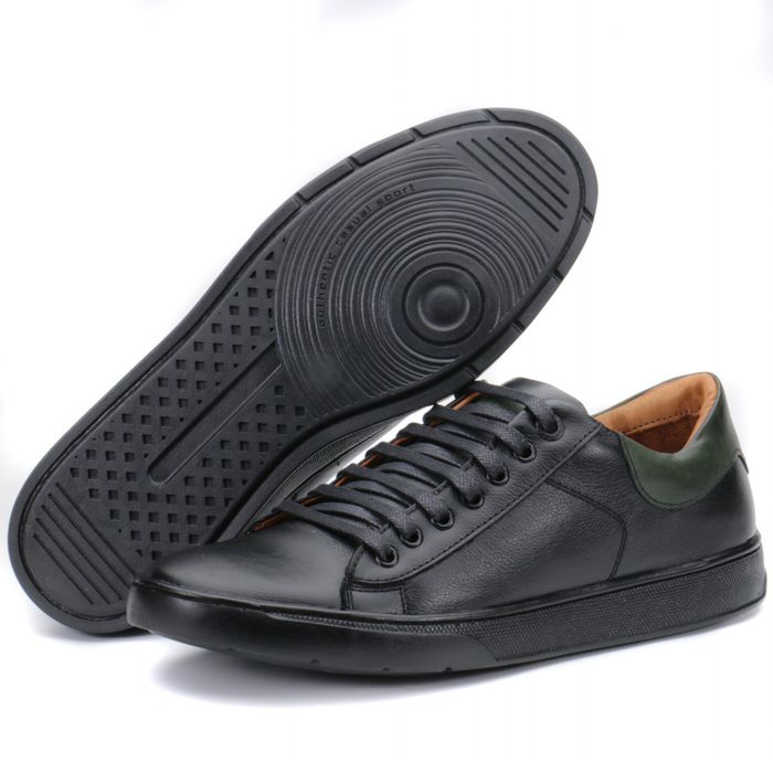 Sapatênis Casual Masculino Forro Couro Preto Kéffo... - KÉFFOR Calçados