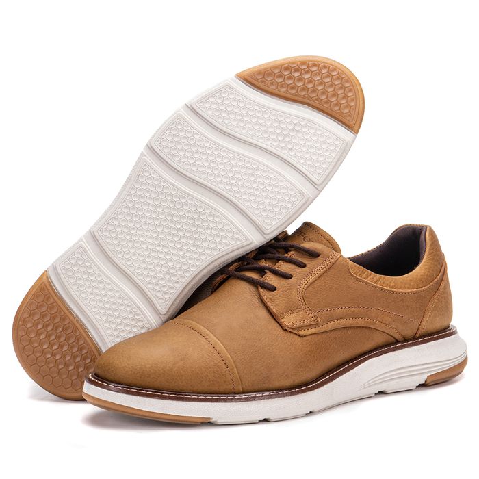 Sapato Casual De Couro Masculino Bege Copenhagen -... - KÉFFOR Calçados