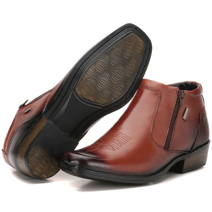 Bota Masculina Em Couro Kéffor Cor Mogno Linha Ari... - KÉFFOR Calçados