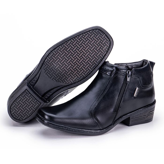Bota Social Country De Couro Espumada Preto Arizon... - KÉFFOR Calçados