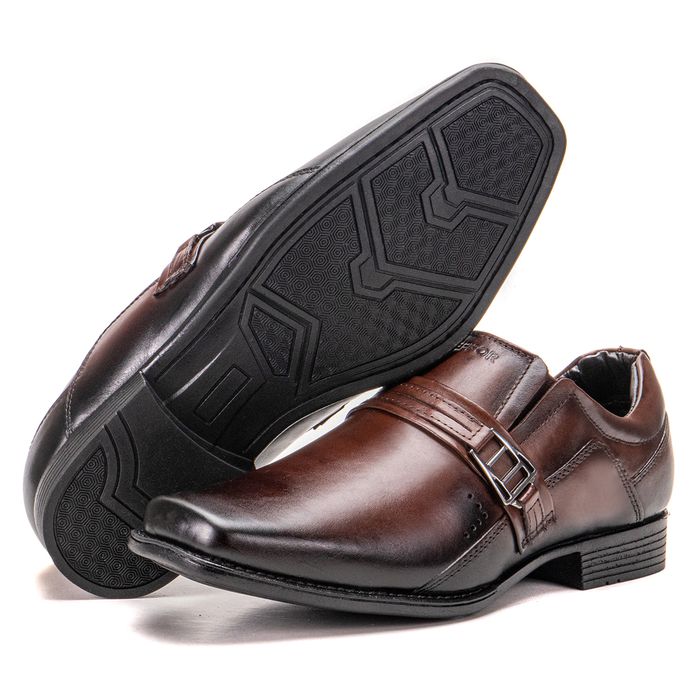 Sapato Masculino Social De Couro Castanho Macio Me... - KÉFFOR Calçados