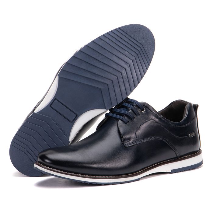 Sapato De Couro Oxford Masculino Marinho Calce Fác... - KÉFFOR Calçados