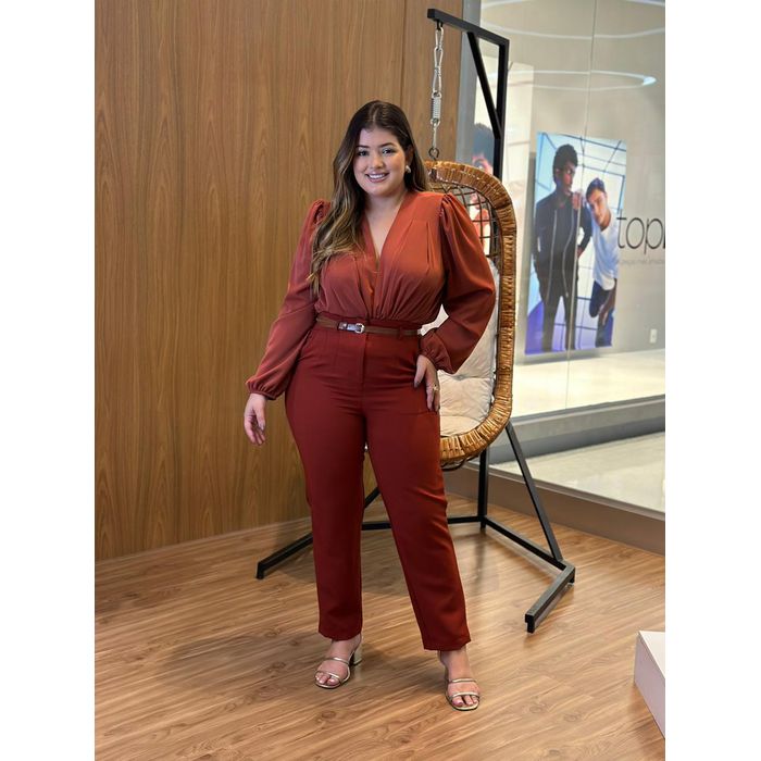Calça Zara Terracota Pantacourt em Alfaiataria com... - LUCIOLA MAGNO
