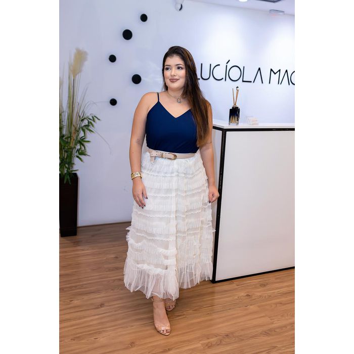 Saia Off - Tule Babados - LUCIOLA MAGNO