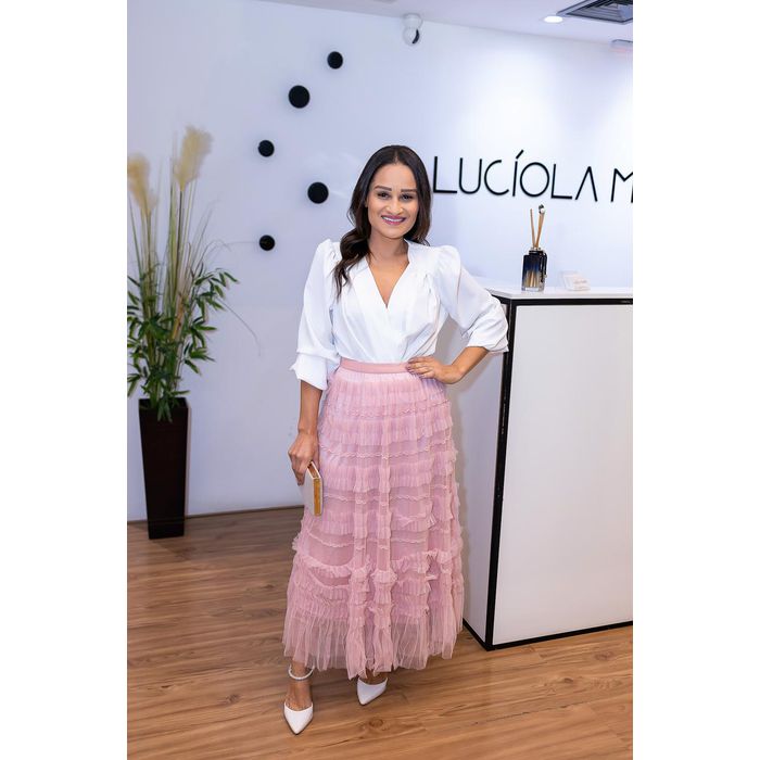 Saia Rosa - Tule Babados - LUCIOLA MAGNO