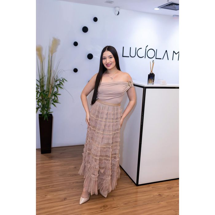Saia Nude - Tule Babados - LUCIOLA MAGNO