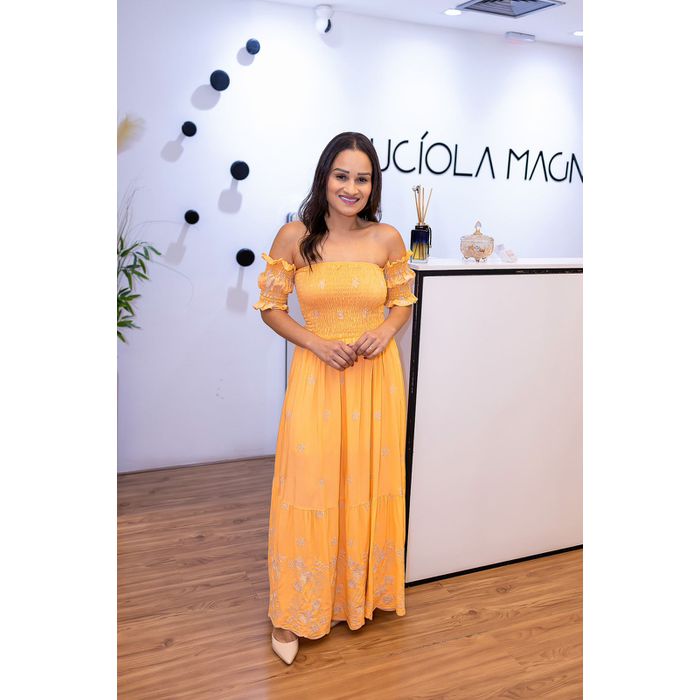 Vestido Laranjado - Abril - LUCIOLA MAGNO