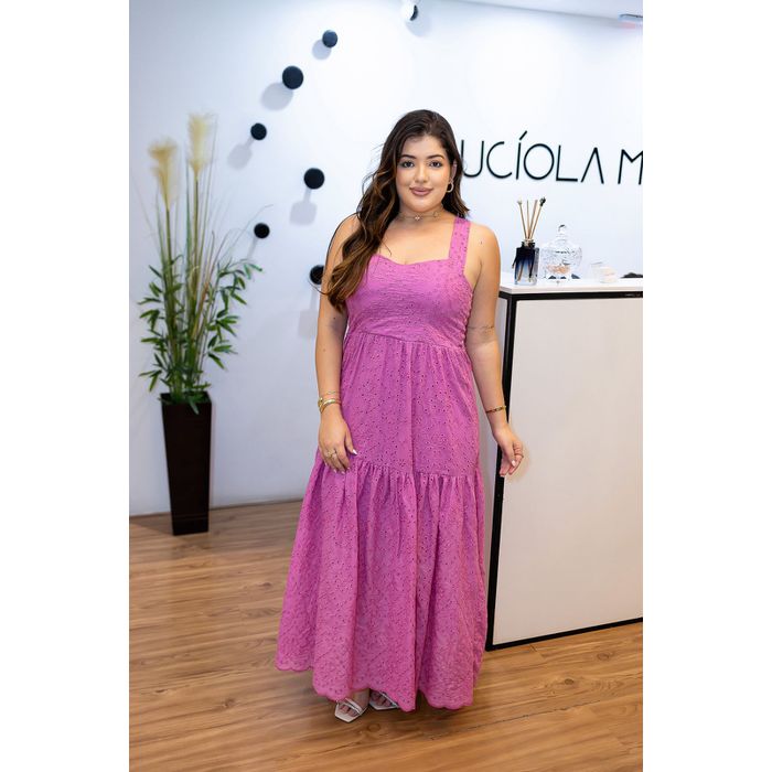 Vestido Alicia Longo Lese Fúcsia | Elegância Român... - LUCIOLA MAGNO