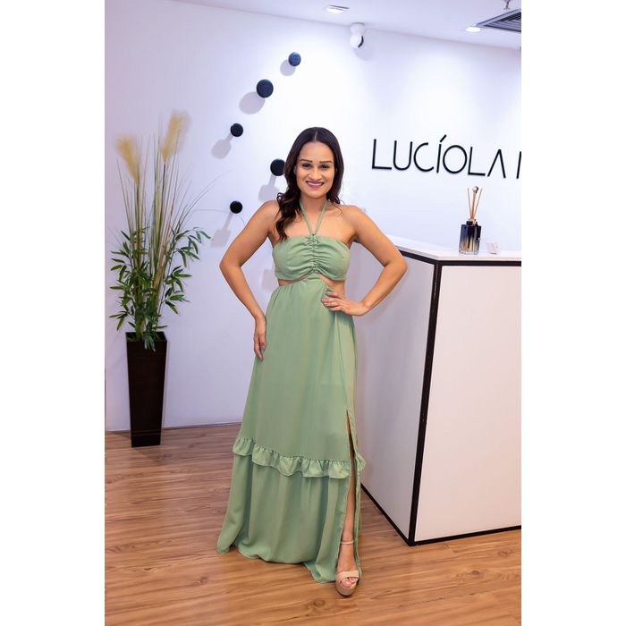 Vestido Juliana Verde Menta em Tecido Corona | Lon... - LUCIOLA MAGNO
