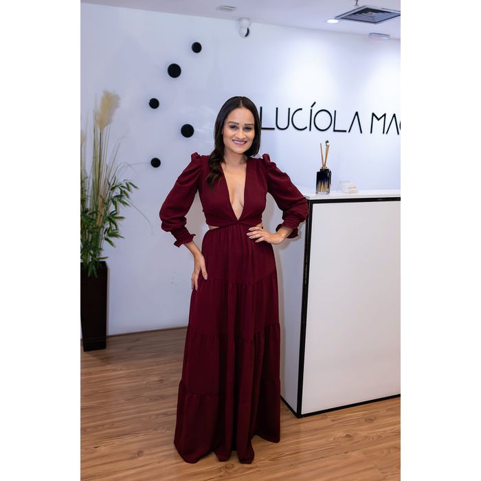 Vestido Marsala - Manga Princesa - LUCIOLA MAGNO