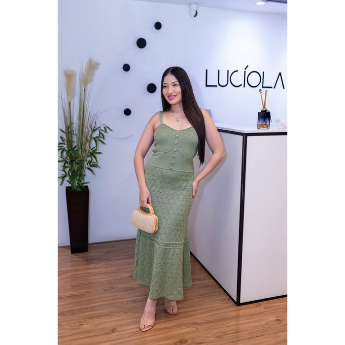 Vestido Tricô Verde - Agata - LUCIOLA MAGNO