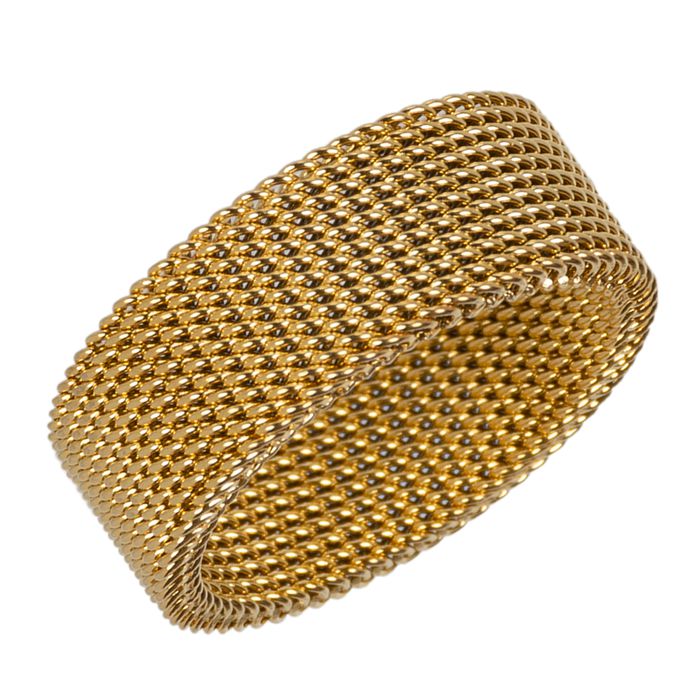 Anel Mola Aço Inoxidável Dourado