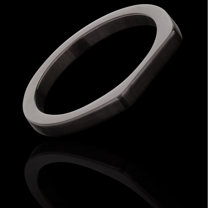 Anel Sinete 11x2,3mm Aço Inox Preto