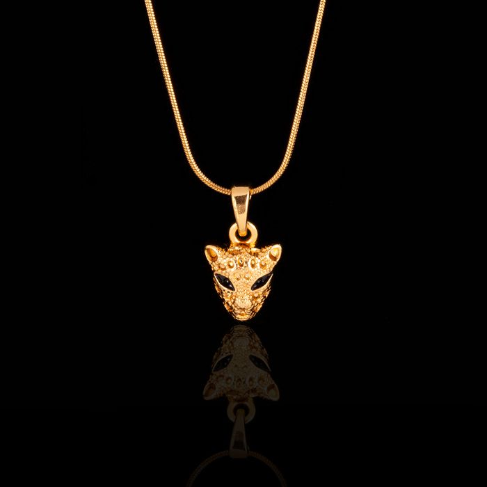 Colar Tigre Aço Inox/Zamac Dourado