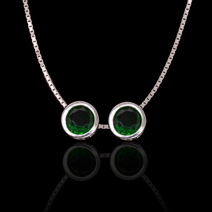 Escapulário Zircônia Circular Paraíba Prata 925