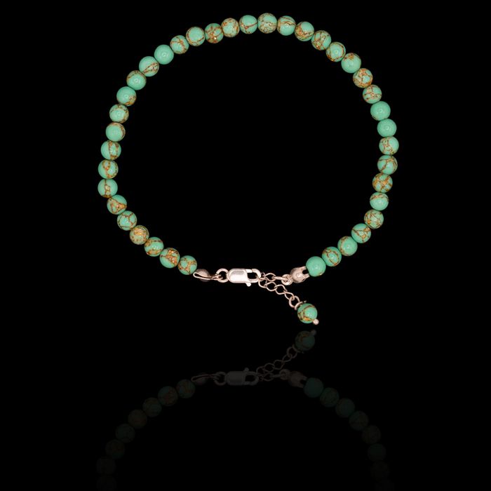 Pulseira Pedra Natural Olho De Tigre Verde Prata 925