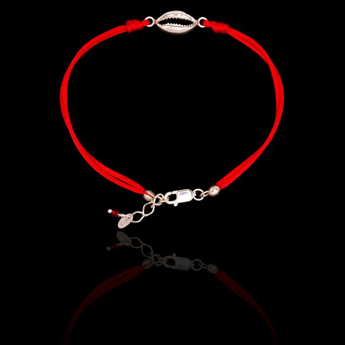 Pulseira Fio de Seda com Búzio Prata 925