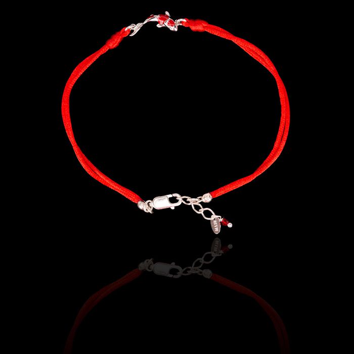 Pulseira Fio de Seda com Carpa Prata 925 