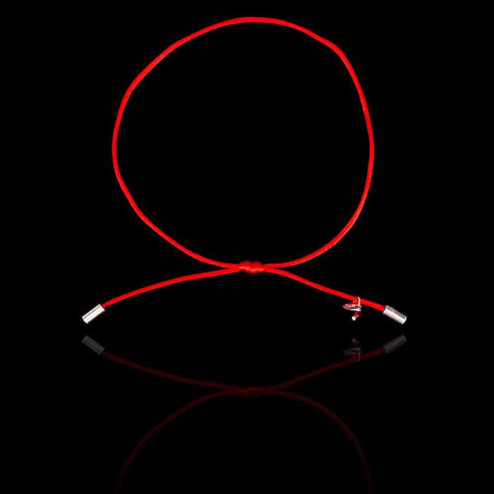 Pulseira Fio de Seda Vermelho com terminais em Prata 925 (Nó Fixo 2) 