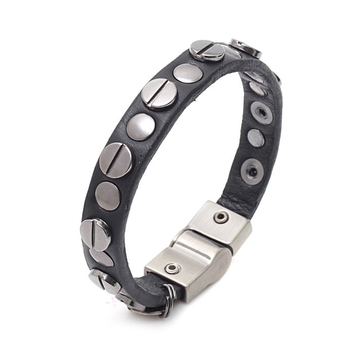 Pulseira Mp168 Couro Preto