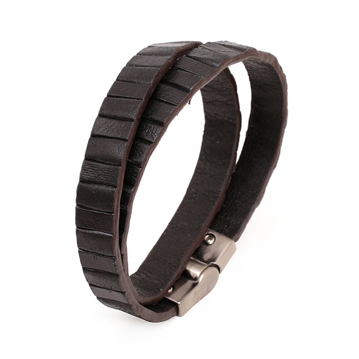 Pulseira Tiras Mp251 Couro Preto