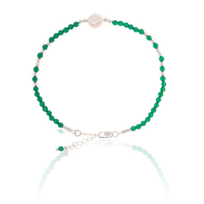 Pulseira Espinélio Esmeralda/Pérola Água Doce Entremeio Prata 925