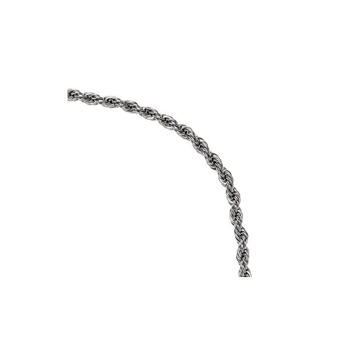 Pulseira Corda Trançada Aço Inox (tamanho único)