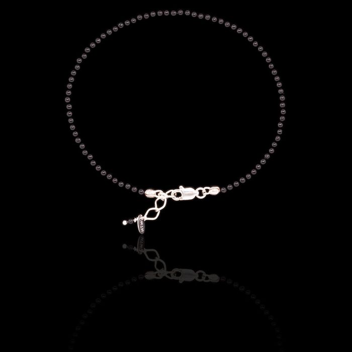 Pulseira Pedra Natural Ônix Negra Prata 925