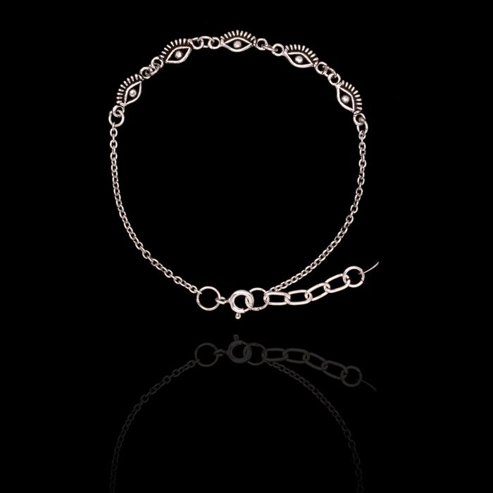 Pulseira Olhos Prata 925 Envelhecida